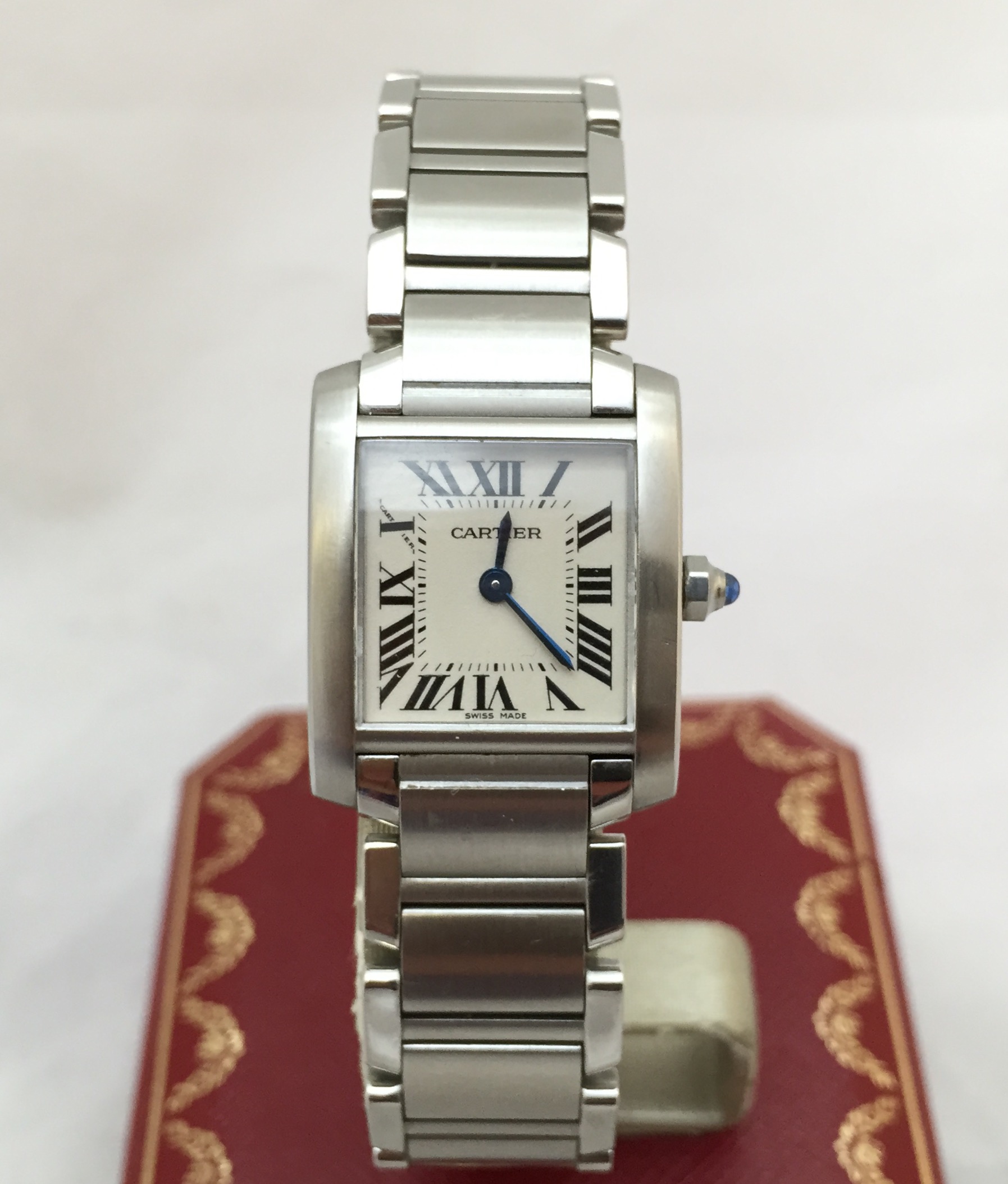 Cartier Tank Francaise 2384 Quartz Steel Ladies Watch 20mm w/box eBay