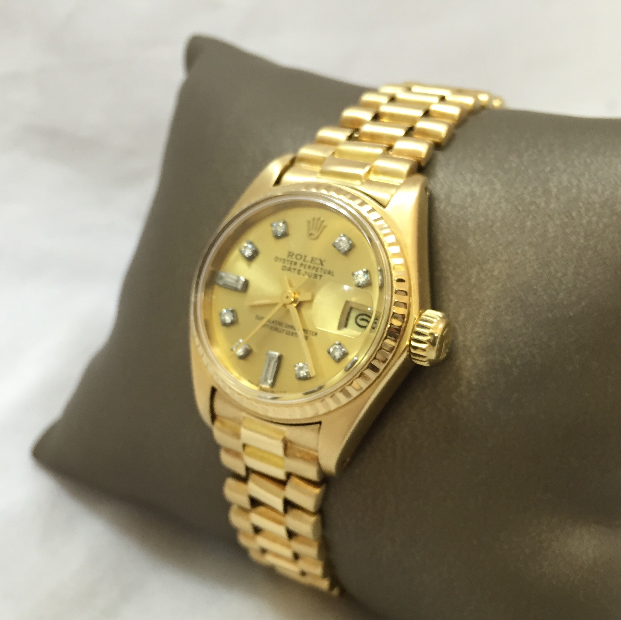 rolex datejust vintage gold